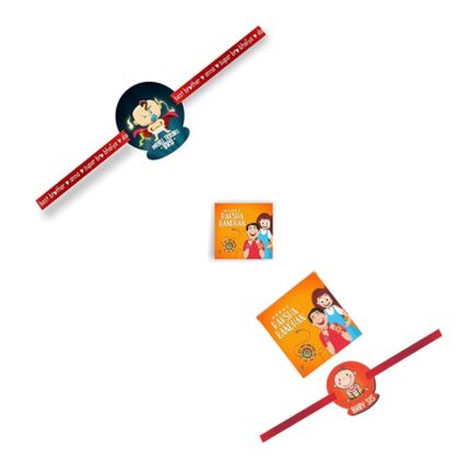 Printed Acrylic Kids Rakhi Set of 2 for Brother and Sister|Raskhabandhan Special