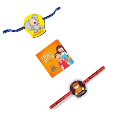 Printed Acrylic Kids Rakhi Set of 2 for Brother and Sister|Raskhabandhan Special