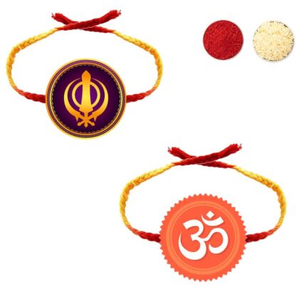 Printed Acrylic Rakhi for Brother, Kids & Adult Set of 2