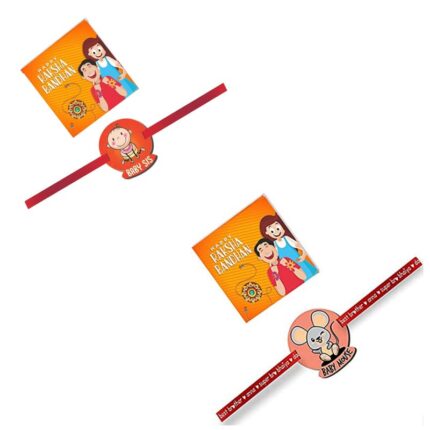 Printed Acrylic Kids Rakhi Set of 2 for Brother and Sister|Raskhabandhan Special