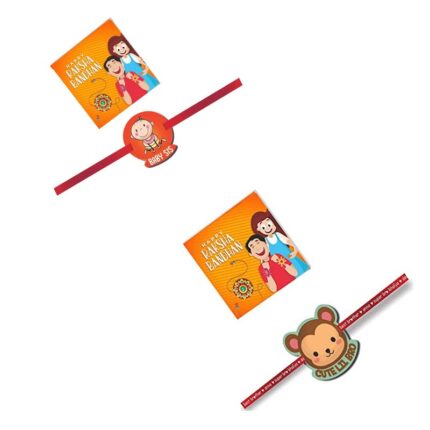 Printed Acrylic Kids Rakhi Set of 2 for Brother and Sister|Raskhabandhan Special