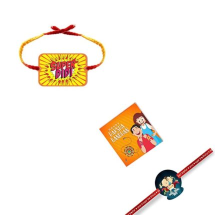 Printed Acrylic Kids Rakhi Set of 2 for Brother and Sister|Raskhabandhan Special