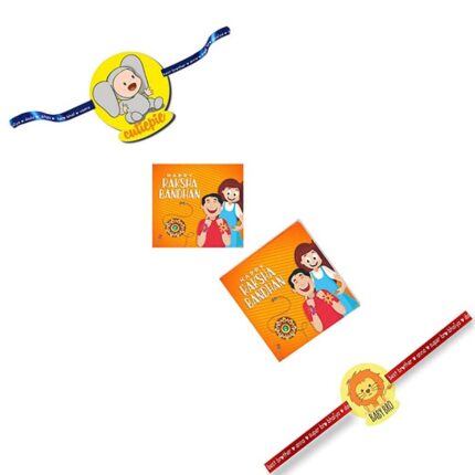 Printed Acrylic Kids Rakhi Set of 2 for Brother and Sister|Raskhabandhan Special
