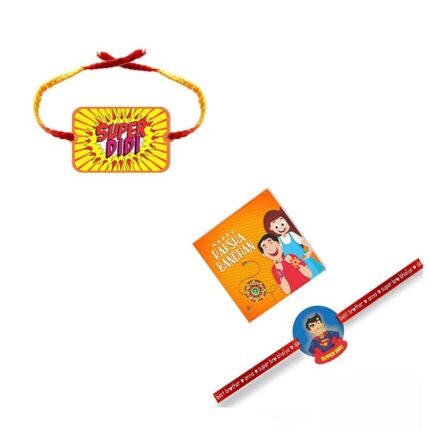 Printed Acrylic Kids Rakhi Set of 2 for Brother and Sister|Raskhabandhan Special