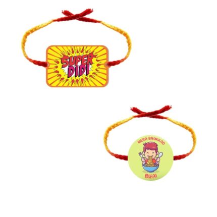 Printed Acrylic Kids Rakhi Set of 2 for Brother and Sister|Raskhabandhan Special