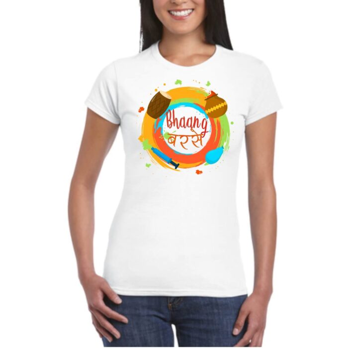 Bhaang Barse Womens Holi T-shirt