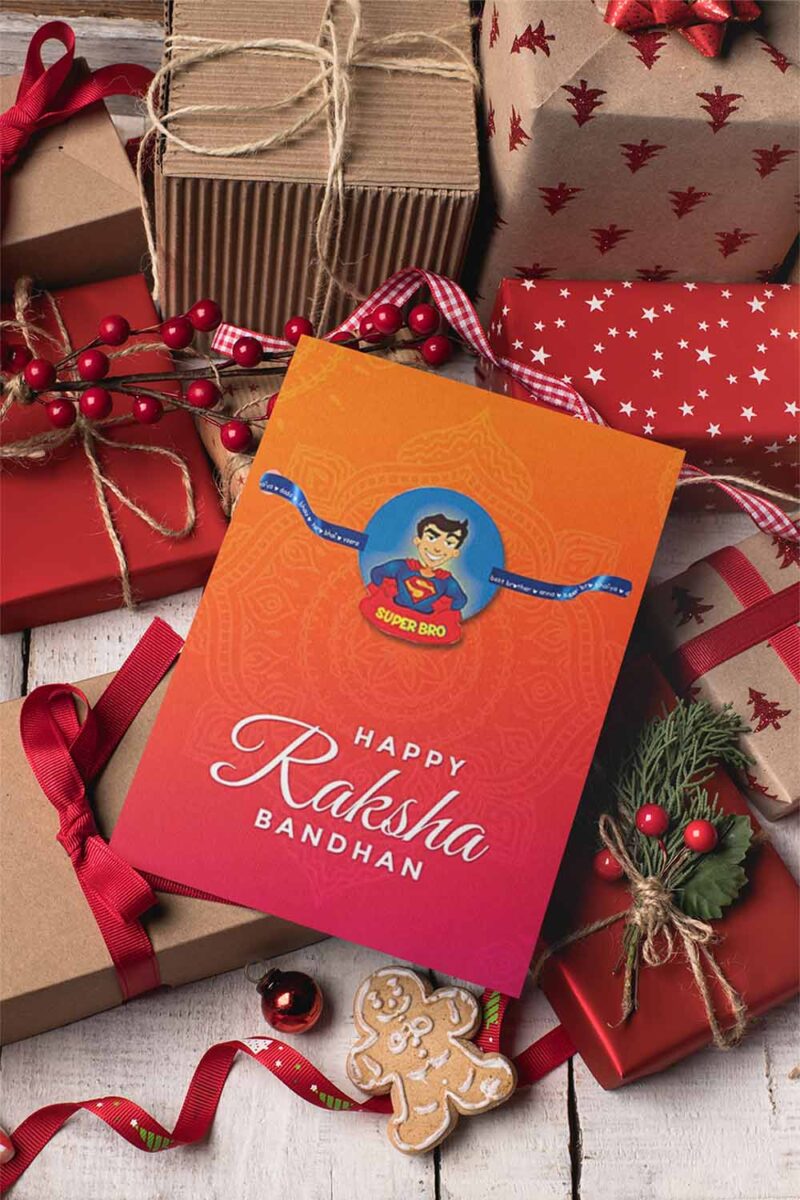 super bro gift hamper rakhi set