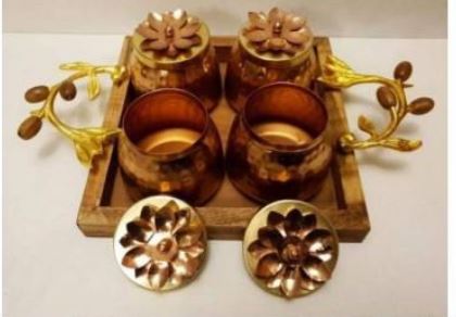 Artistic flower wooden tray