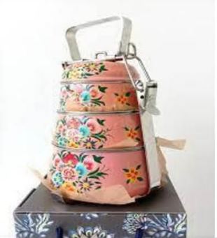 ENAMEL PYRAMID 03 TIER LUNCH BOX