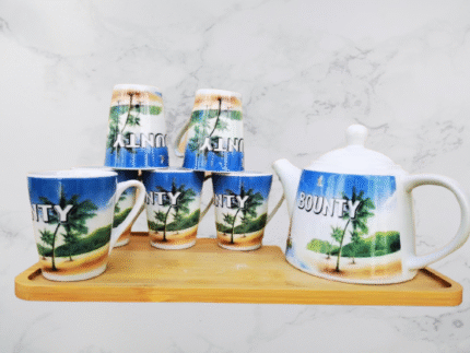 Bounty Ceramics  5 Pcs Cup Set With Teapot