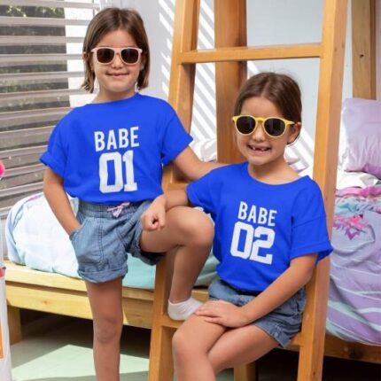 Babe 01 Babe 02 Sister Sibling T-Shirt