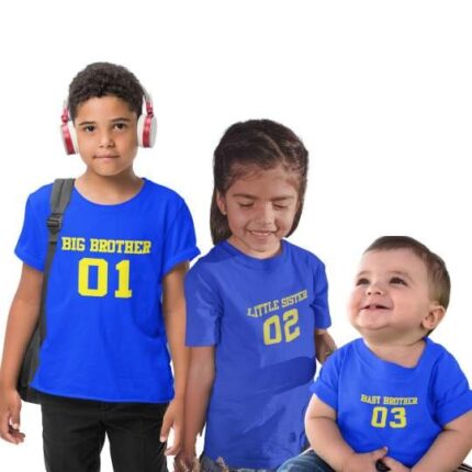 Big Brother Little Sister Baby Brother Printed Cotton T-Shirt