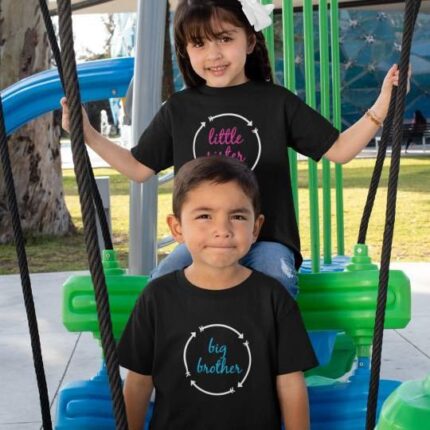 Big Brother Little Sister Printed Cotton T-Shirt