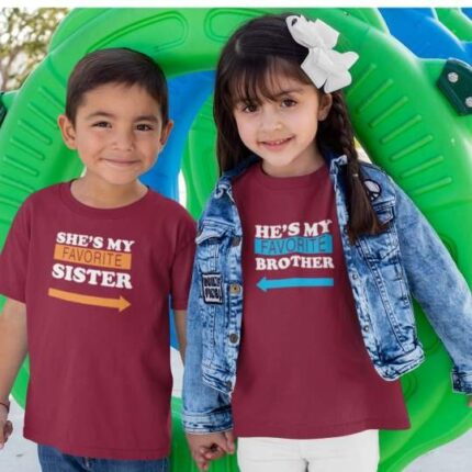 Favorite Brother Sister Printed Sibling T-shirt