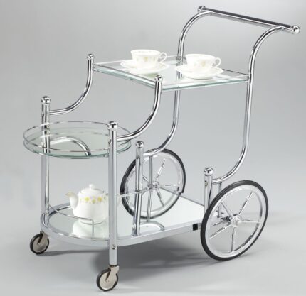 3 TIER GLASS TROLLEY CART