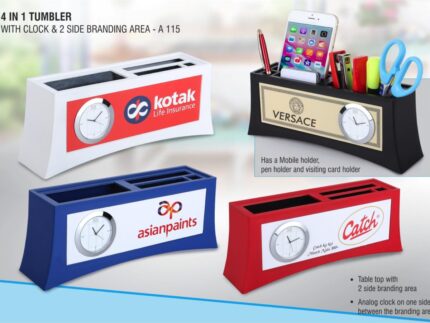 A115 – Tumbler with clock & 2 side branding area (Branding...