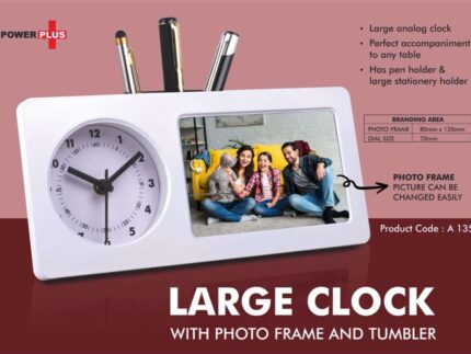 A135 – Large clock with photo frame and tumbler – Best corporate Gifts