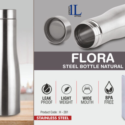H281 – Flora Steel bottle Natural | Capacity 1L approx – Best...