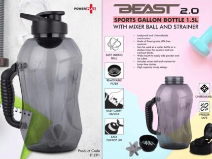 H291 – Beast 2.0 Sports gallon bottle 1.5 L with mixer ball and...
