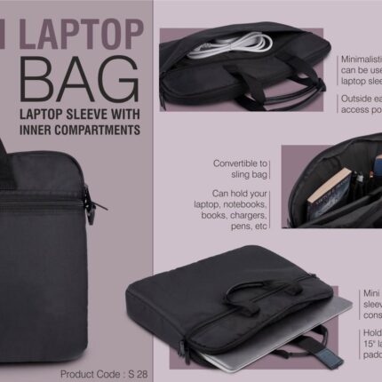 S28 – Mini Laptop bag / Laptop Sleeve with inner compartments |...