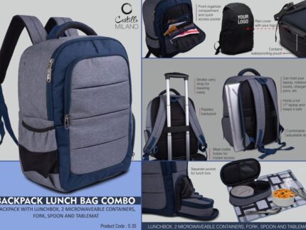 S35 – Backpack Lunch bag kit combo : Backpack with Lunchbox, 2...