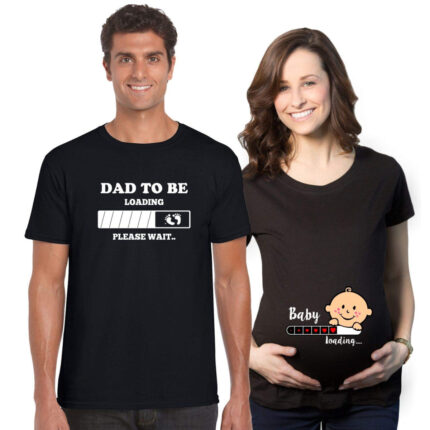 Dad to be Loading and Baby Loading Couple Maternity T-shirt set