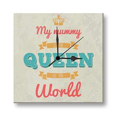 Giftsmate Mummy Queen of The World Wall Clock for Mom - 6x6 inches