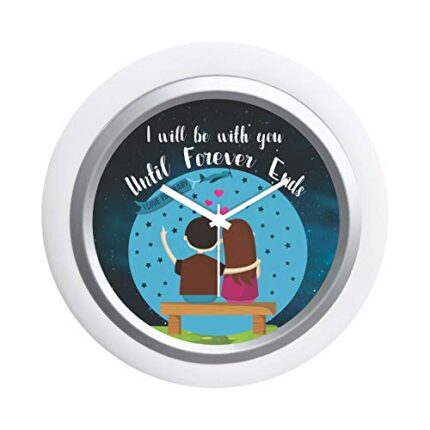 Giftsmate Valentine Gifts for Girlfriend Boyfriend Desk Clock Wooden Framed I Will be with You Until Forever Ends
