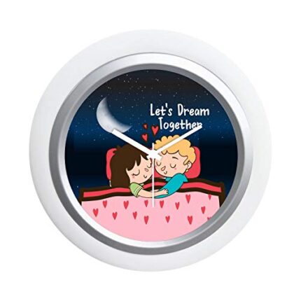 Giftsmate Valentine Gifts for Girlfriend Boyfriend Desk Clock Wooden Framed Lets Dream Together Love
