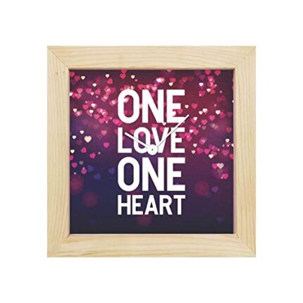 Giftsmate Valentine Gifts for Girlfriend Wife Desk Clock Wooden Framed One Love One Heart