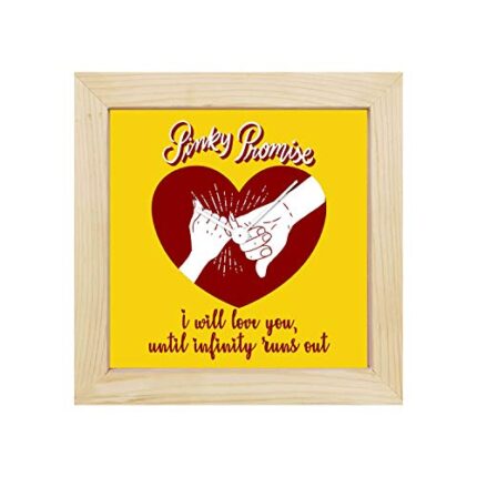 Giftsmate Valentine Promise Day Gifts for Girlfriend Boyfriend Wife Desk Clock Wooden Framed Promise to Love You Until Forever