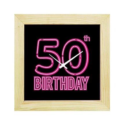 TheYaYaCafe 50Th Birthday Gifts Framed Desk Clock - 8 X 8 Inches