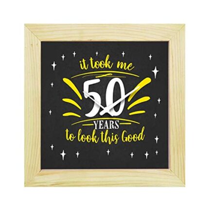 TheYaYaCafe 50Th Birthday Gifts It Took Me 50 Years Framed Desk Clock - 6 X 6 Inches