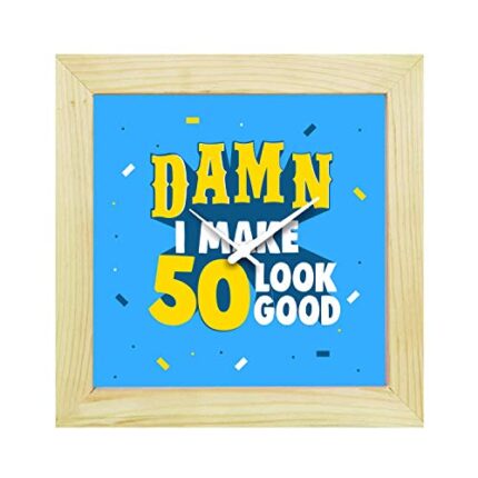 TheYaYaCafe 6X6 Inches 50Th Birthday Gifts Desk Clock Damn I Make 50 Canvas