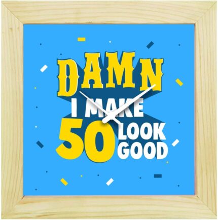TheYaYaCafe 6X6 Inches 50Th Birthday Gifts Desk Clock Damn I Make 50 Canvas