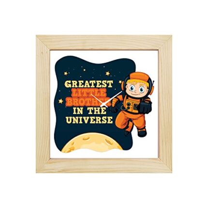 TheYaYaCafe 6X6 Inches Birthday Bhaidooj Gifts for Brother, Desk Clock Greatest Little Brother Table Clock