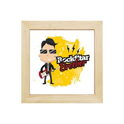 TheYaYaCafe 6X6 Inches Birthday Bhaidooj Gifts for Brother, Desk Clock Rock Star Brother Table Clock
