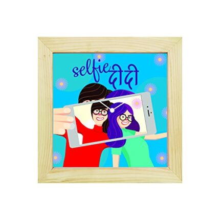 TheYaYaCafe 6X6 Inches Birthday Bhaidooj Gifts for Brother, Desk Clock Selfie Didi Table Clock