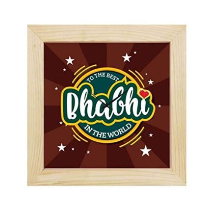 TheYaYaCafe 6X6 Inches Birthday Gifts for Bhabhi, Desk Clock Best Bhabhi in The World Canvas