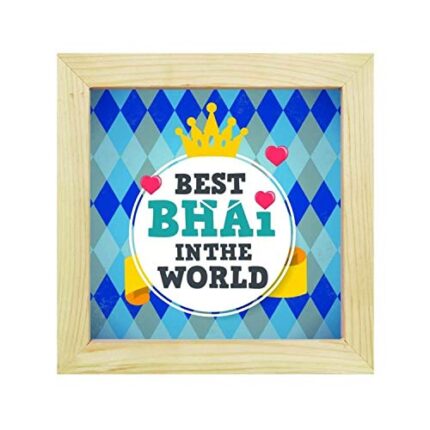 TheYaYaCafe 6X6 Inches Birthday Gifts for Brother, Desk Clock Best Bhai in The World Canvas