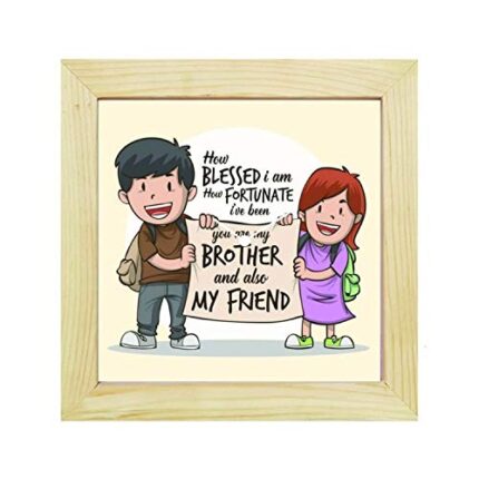 TheYaYaCafe 6X6 Inches Birthday Gifts for Brother, Desk Clock Blessed Brother Canvas