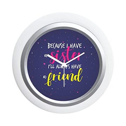 TheYaYaCafe 6X6 Inches Birthday Gifts for Sister, Desk Clock Sister Always Friend Canvas Birthday Bhaidooj
