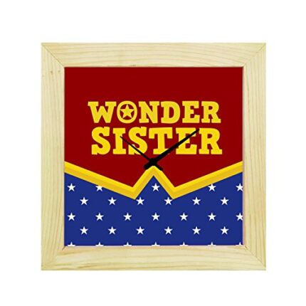 TheYaYaCafe 6X6 Inches Birthday Gifts for Sister, Desk Clock Wonder Sister Canvas Birthday Bhaidooj