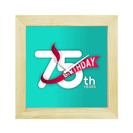 TheYaYaCafe 75Th Birthday Gifts, 6 X 6 Inches Desk Clock 75Th Birthday Canvas