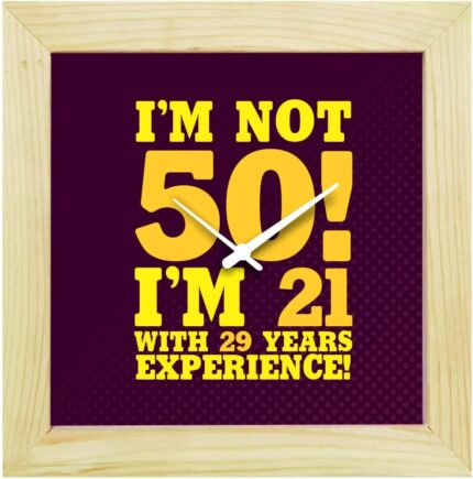 TheYaYaCafe 8X8 Inches 50Th Birthday Gifts Desk Clock I M Not 50 Canvas