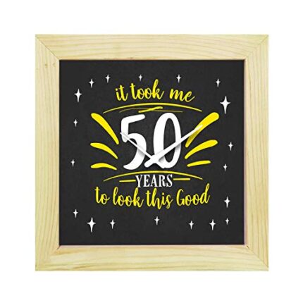 TheYaYaCafe 8X8 Inches 50Th Birthday Gifts Desk Clock It Took Me 50 Years Canvas