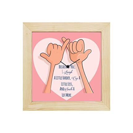 TheYaYaCafe 8X8 Inches, Desk Clock Pinky Promise Laugh Smile Canvas