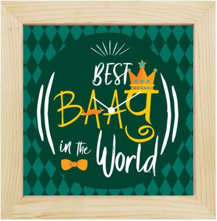 TheYaYaCafe Best Baapu in The World Desk Clock for Father - 6X6 Inches