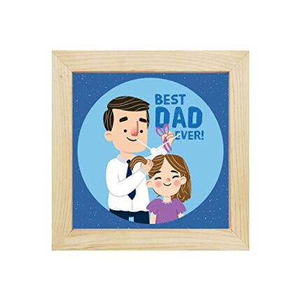 TheYaYaCafe Best Dad Ever Desk Clock for Dad - 8X8 Inches
