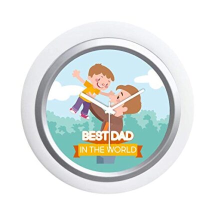 TheYaYaCafe Best Dad in The World Desk Clock for Dad - 6X6 Inches